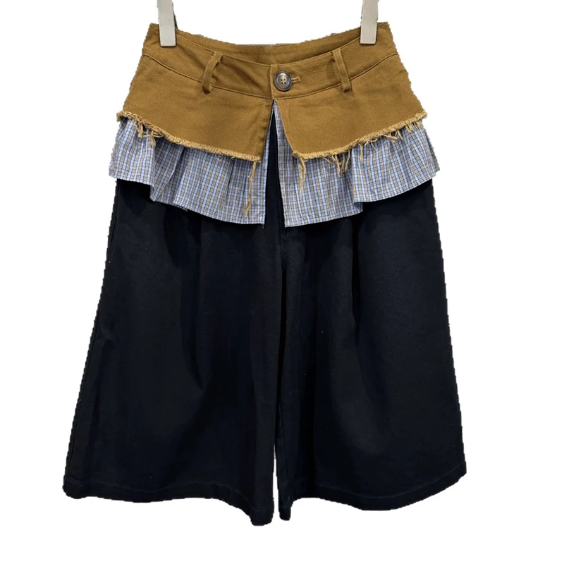 KUCLUT 2026 Autumn New Fashion Niche Design Waistband Splicing Contrast Color Shorts For Women Street Style Short Pants 1A4411