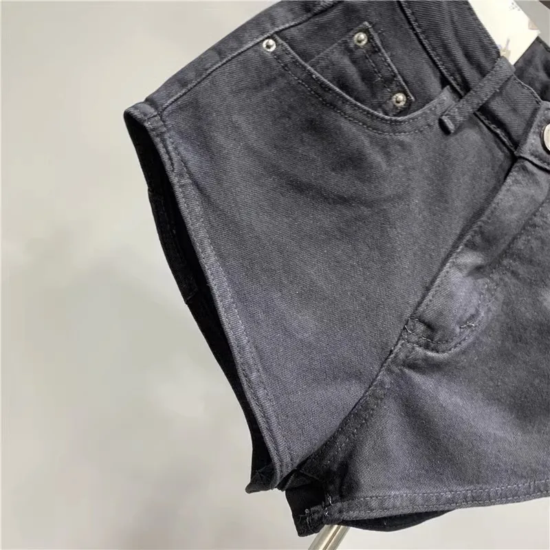 New Korean Women's Jeans Stretch Slim Cotton Denim Shorts A-line Hot Pants Women Clothing Sky Blue