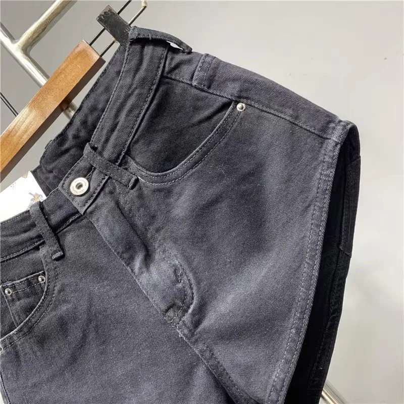 New Korean Women's Jeans Stretch Slim Cotton Denim Shorts A-line Hot Pants Women Clothing Sky Blue