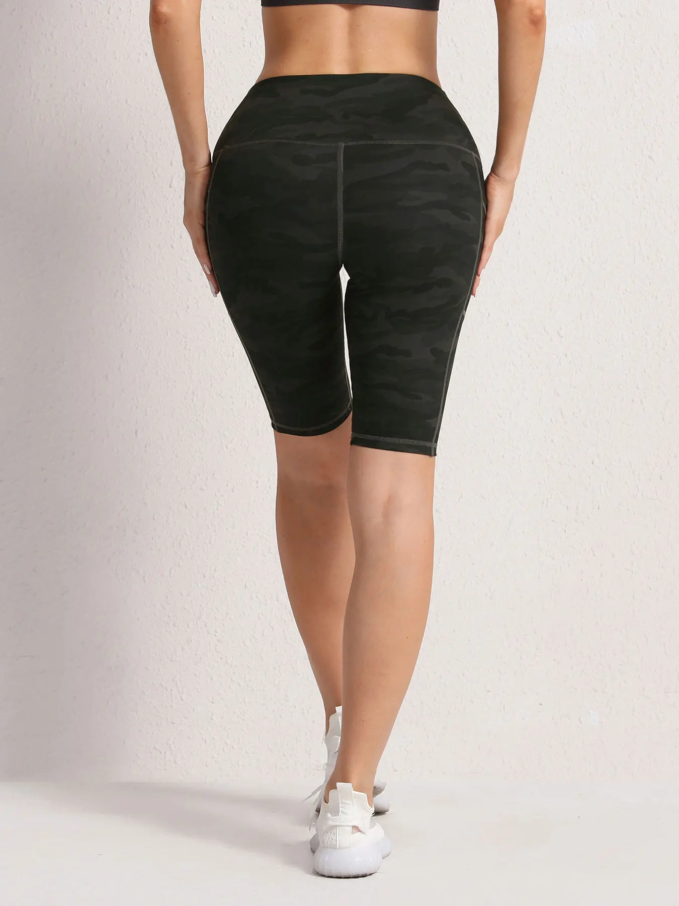 2XXL 16Colors Pockets High Waist Shorts Woman Solid Color Fitness Skinny Stretch Sport Shorts Compression Athletic Pockets Pants