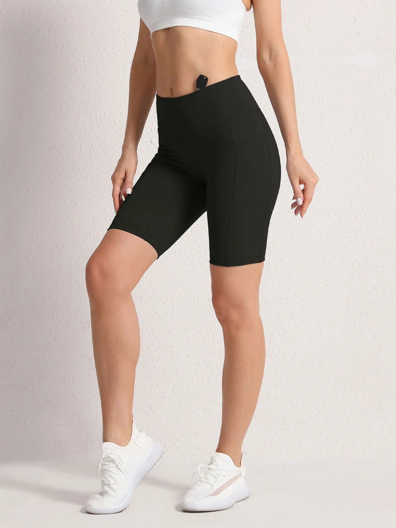 2XXL 16Colors Pockets High Waist Shorts Woman Solid Color Fitness Skinny Stretch Sport Shorts Compression Athletic Pockets Pants