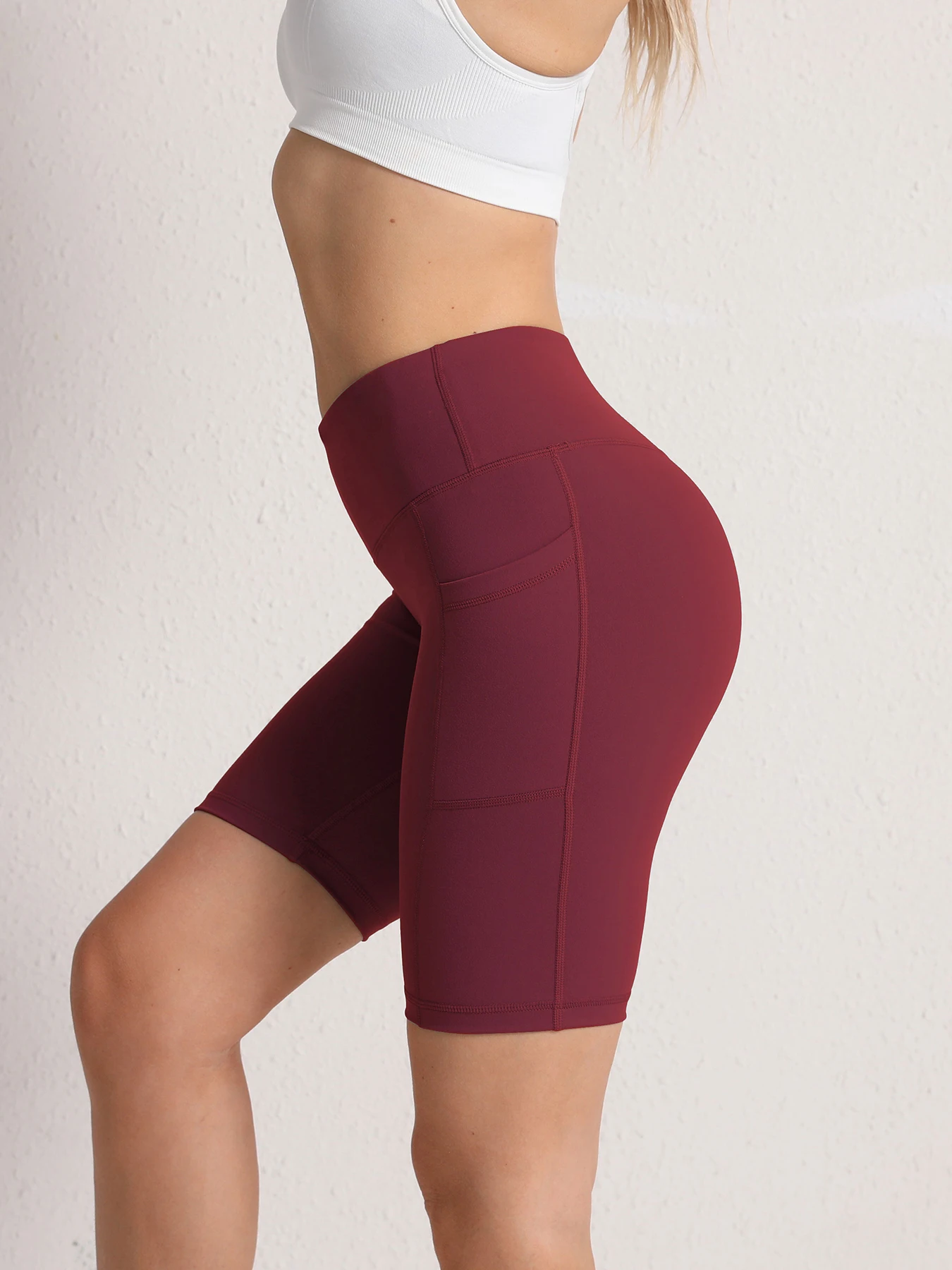 2XXL 16Colors Pockets High Waist Shorts Woman Solid Color Fitness Skinny Stretch Sport Shorts Compression Athletic Pockets Pants