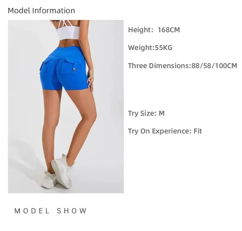 Women Sport With Pocket Buttocks Fitness Workout High Waist Tights Leggings Quick Dry Cycling Shorts Gym Running Clothing🩳👍️