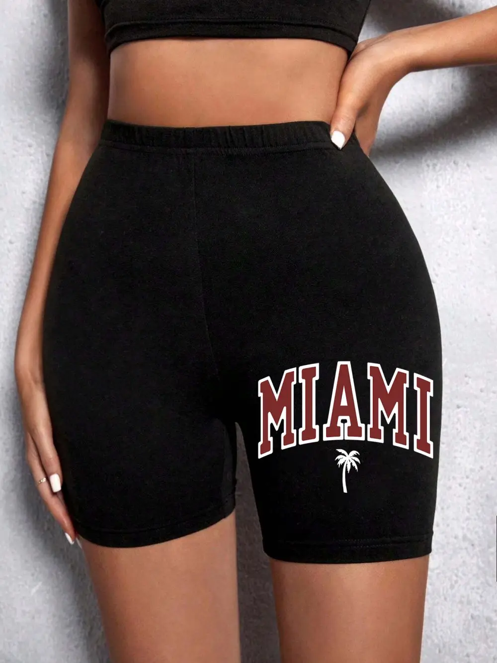 Fashion Womans Leggings Short Miami Holiday City Letter Printing Sports Shorts Soft Comfortable High Elastic Female Streetwear