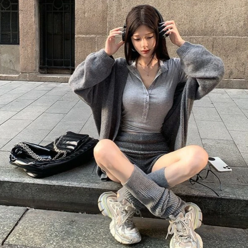 Japanese Kawaii Lolita Knit Mini Shorts Women Sweet High Waist Solid Color Knitted Hot Pants Grunge Aesthetic Slim Short Bottom