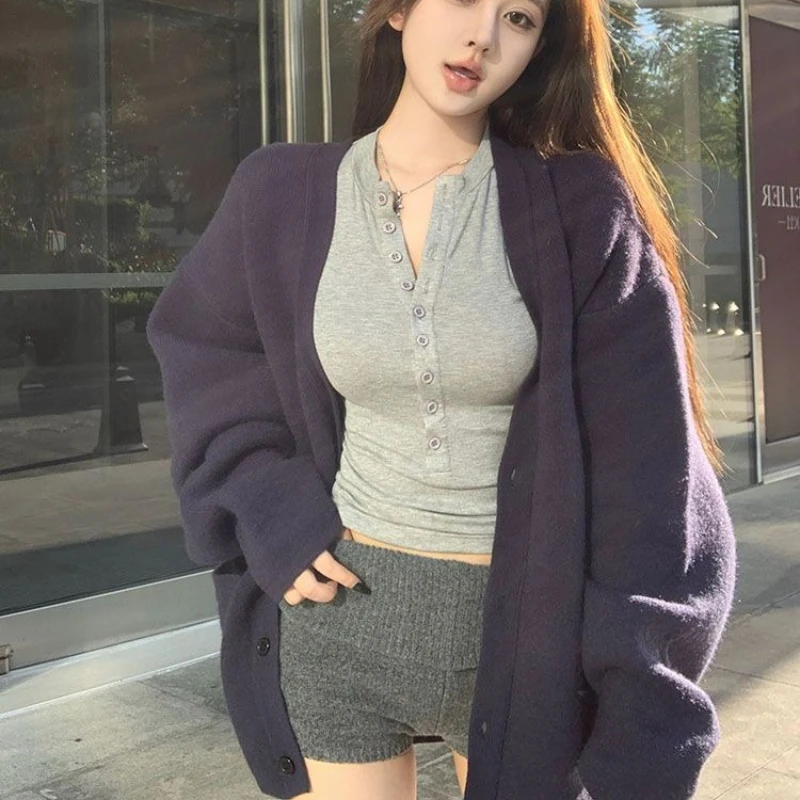 Japanese Kawaii Lolita Knit Mini Shorts Women Sweet High Waist Solid Color Knitted Hot Pants Grunge Aesthetic Slim Short Bottom