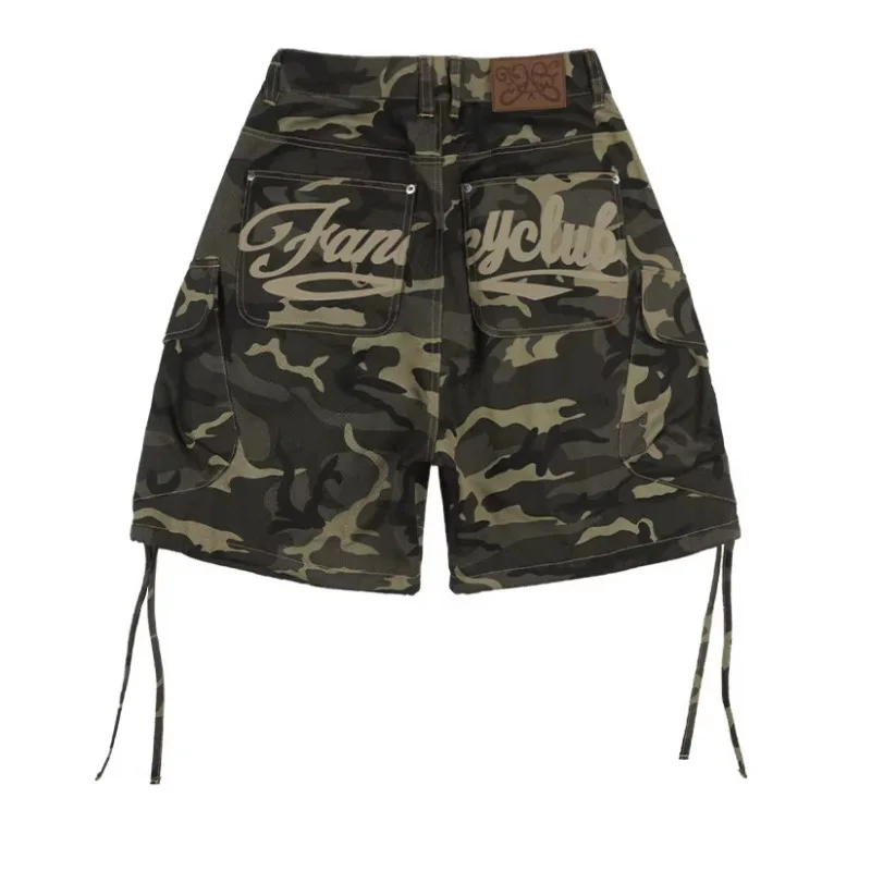 Women Y2K Camo Cargo Shorts Letter Print Baggy Hip Hop Streetwear Shorts with Pockets 2026