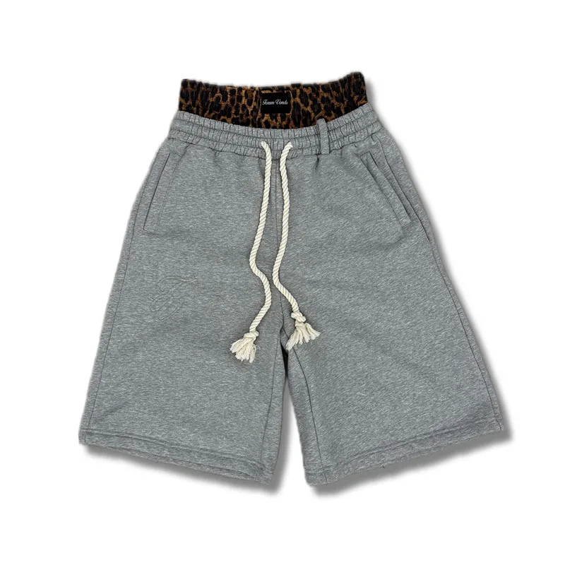 Y2K Aesthetics Harajuku Hip Hop Rock Double Trousers High Waist Cropped Trousers Leisure Contrast Stitching Women Sports Shorts