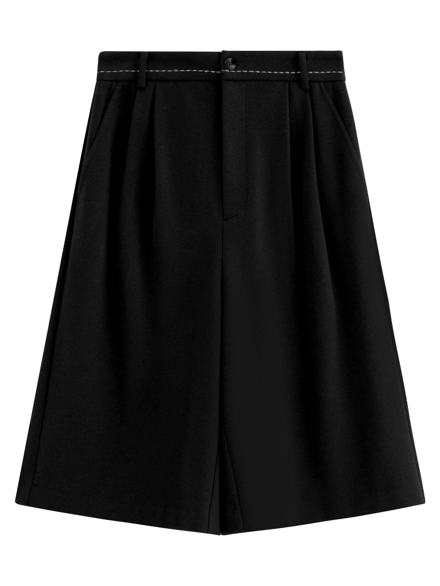 FSLE Retro Straight Shorts Women's 2025 Winter New Commuter Streetwear Loose High Waist Unisex Cool Girls British Style