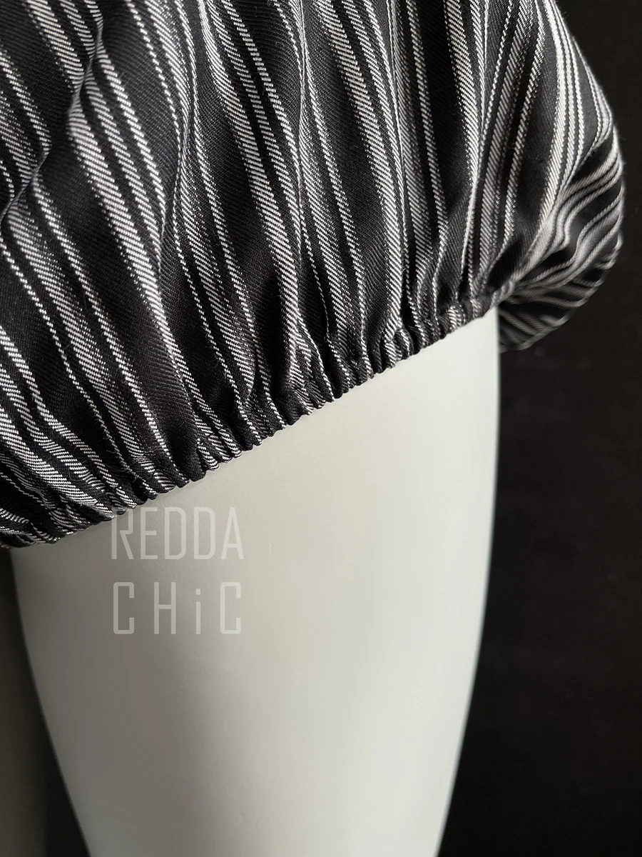 REDDACHiC Women Striped Bubble Shorts Trendy Vintage Elastic Waist Puffy Wide Leg Casual Bloomers Korean Cutecore Summer Clothes