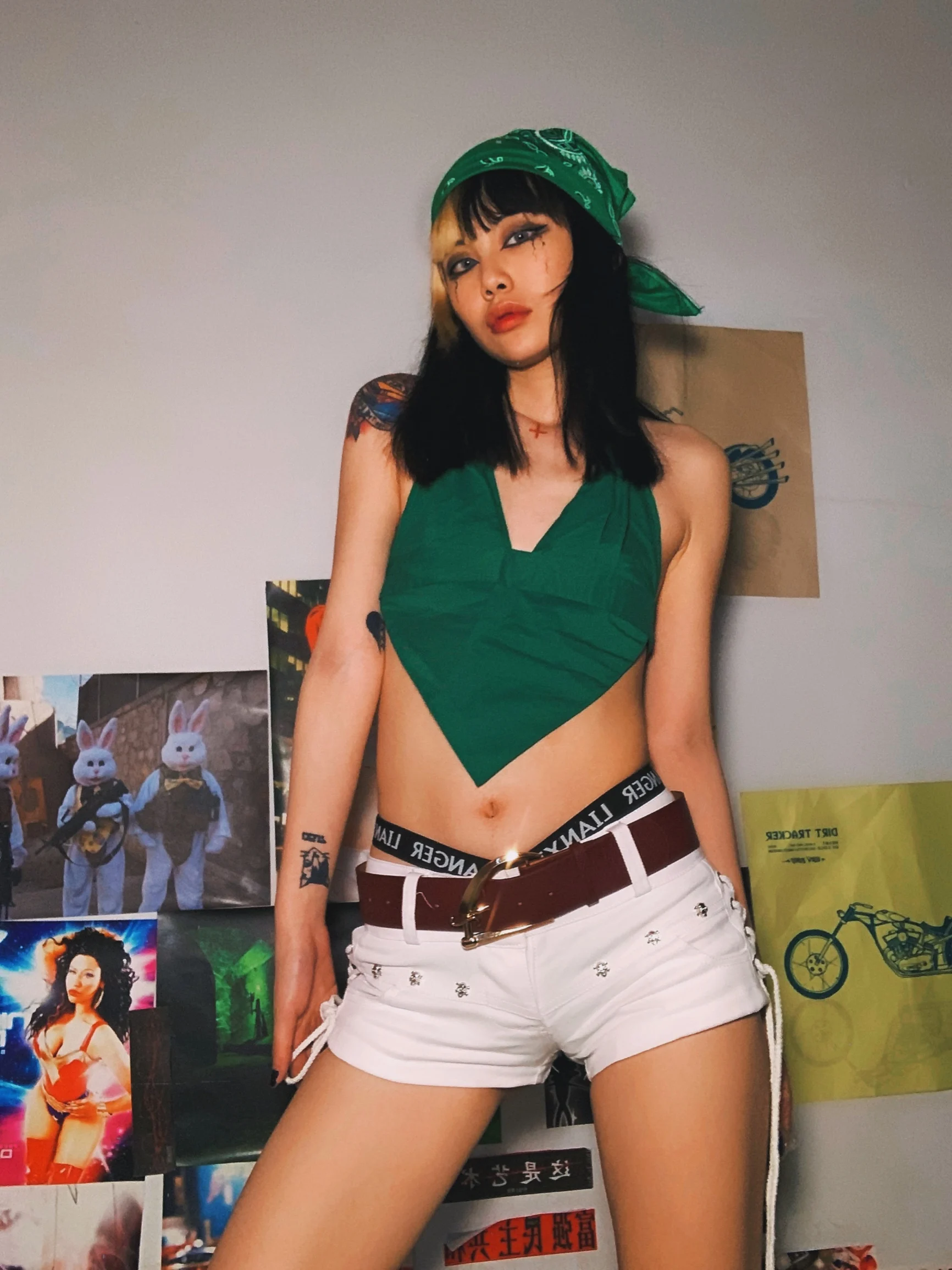 2023 Summer Hot Girls Japanese Harajuku Punk Skull Low Waisted Lace-up White Thin Denim Shorts Goth Rock Sexy Women Shorts