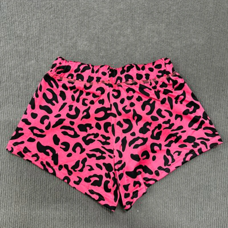 Leopard Print Cool Contrast Casual Sports Shorts Aesthetics Summer Low Waisted Beach Pants Y2K Spice Girl Trend Sexy Hot Pants
