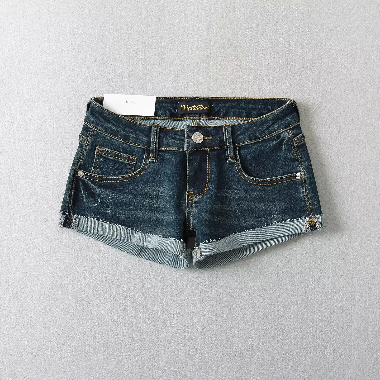 Shorts Women Straight Pants Denim Low Waist Sexy Slim Jeans Pockets Spliced 2024 Summer Casual Femme Basics Short Denims