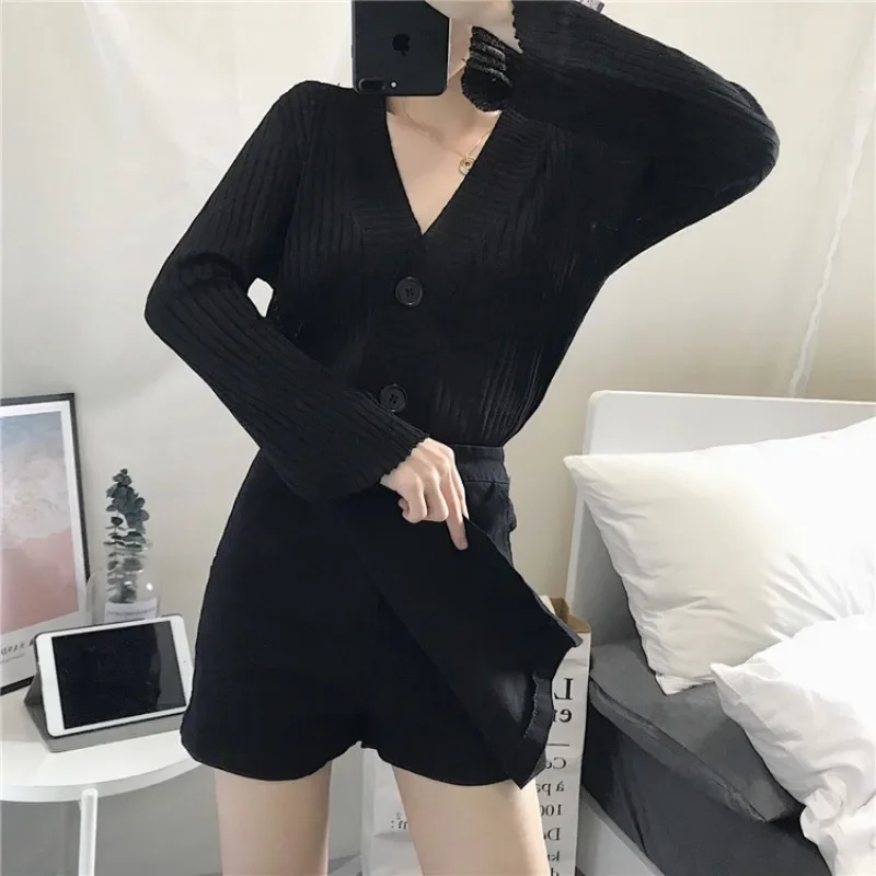 Summer Solid Color Shorts Korean Fashion High Waist Casual A-line Pants Skirt Loose Wide Leg Pants Shorts for Women Streetwear