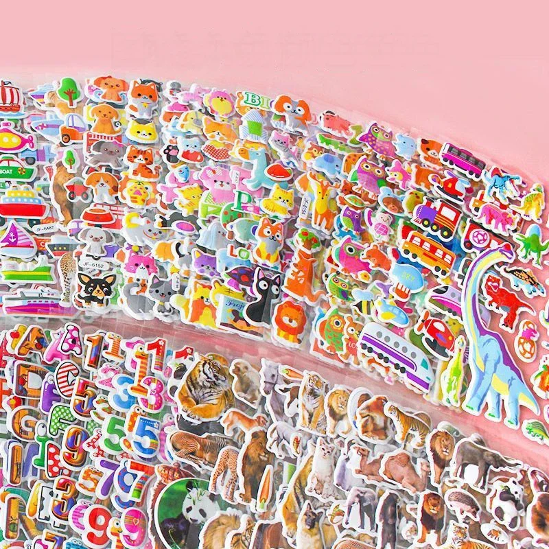 20 Sheets 3D Stickers for Kids Puffy Children Stickers Boys Girls Teachers Reward Craft Scrapbooking Gift Toys