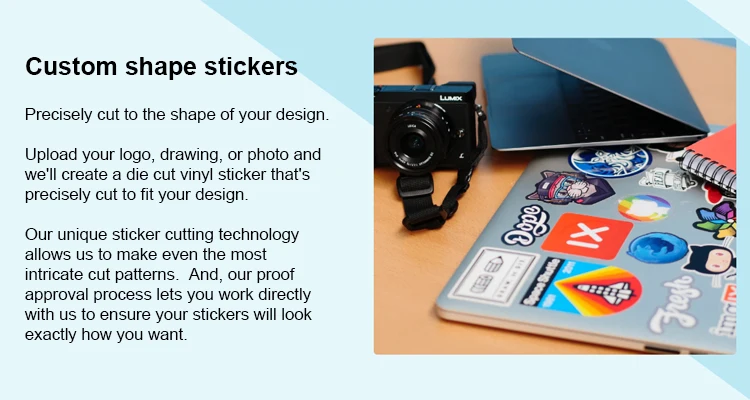 100PCS Custom Stickers Waterproof PVC Vinyl Customized Label LOGO Cartoon Decoration Personalized Glossy Matte Film For Business