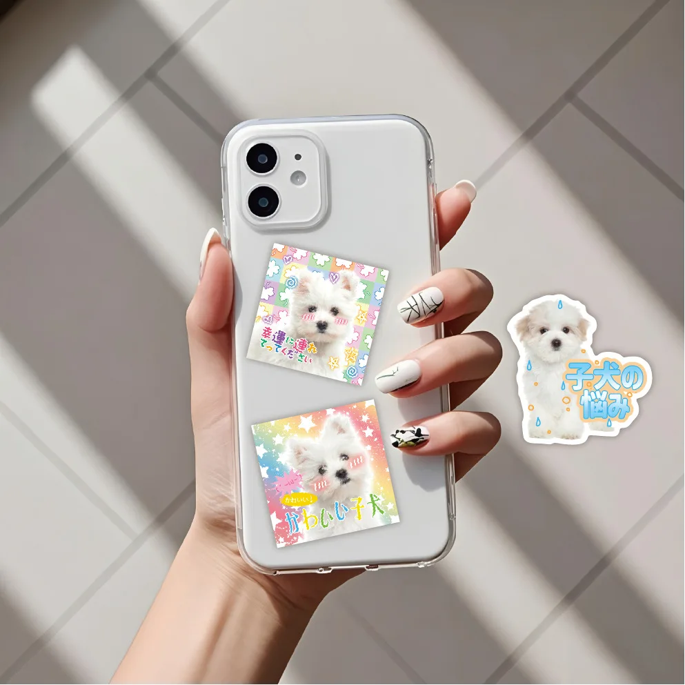 40pcs Retro Cute Cartoon Scrapbook Sticker Kawaii Puppy Kitten Bunny Journal Sticker DIY Decor Stationery Phone Shell Sticker