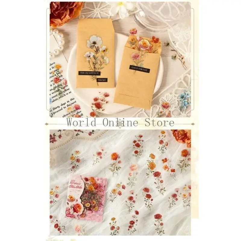 Sticker for Scrapbooking Adhesive Plant Theme 87HC