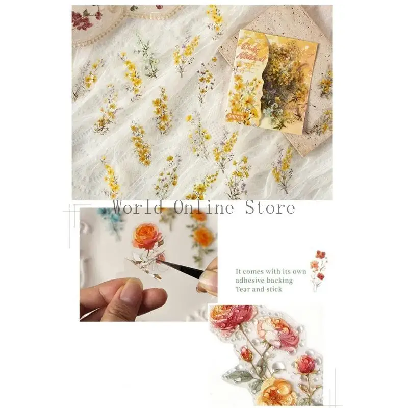 Sticker for Scrapbooking Adhesive Plant Theme 87HC