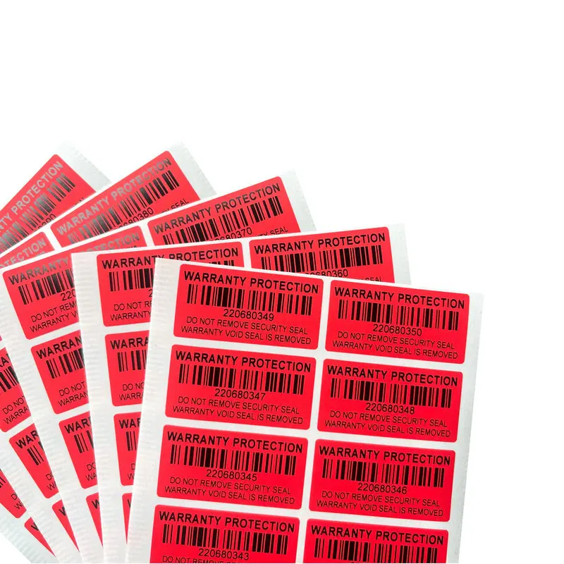 Red 100pcs Warranty Protection Sticker 1.57" x 0.79"(40mm x 20mm) Safe Seal Anti-Tamper Warranty Void open Label sticker