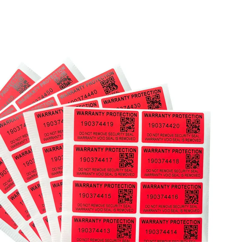 Red 100pcs Warranty Protection Sticker 1.57" x 0.79"(40mm x 20mm) Safe Seal Anti-Tamper Warranty Void open Label sticker