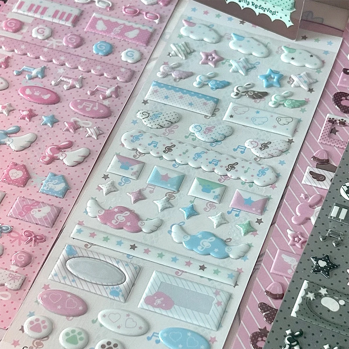 WAKAWAKA Cute Deco Stickers for Scrapbooking Keluli Moment Pink Wing Star Decorative Stickers Diy Phone Luggage Laptop