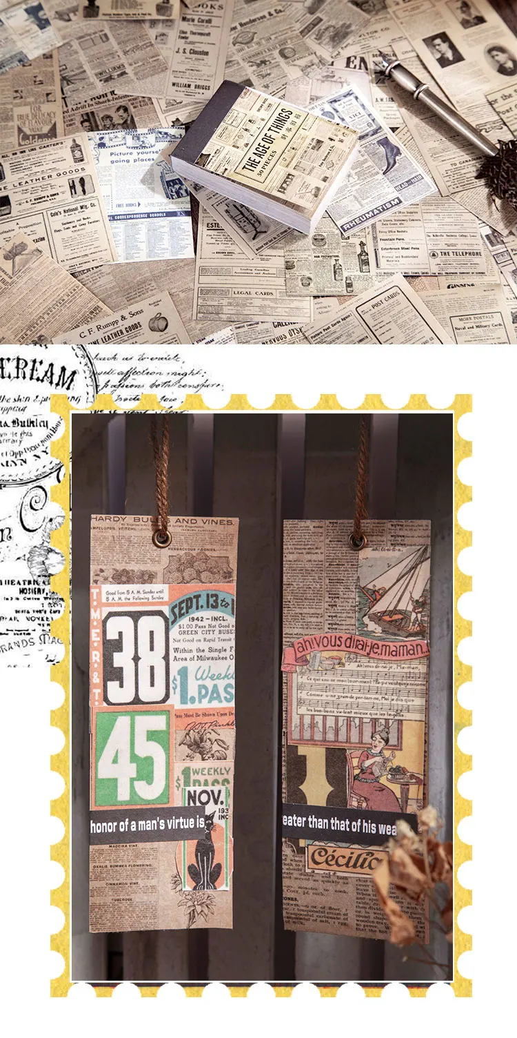 50 pcs Scrapbooking Adhesive Diy Sticker Vintage INS Stickers book for Decorative Diary Album junk journal supplies