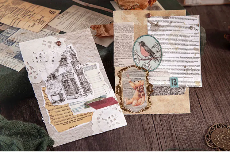 50 pcs Scrapbooking Adhesive Diy Sticker Vintage INS Stickers book for Decorative Diary Album junk journal supplies