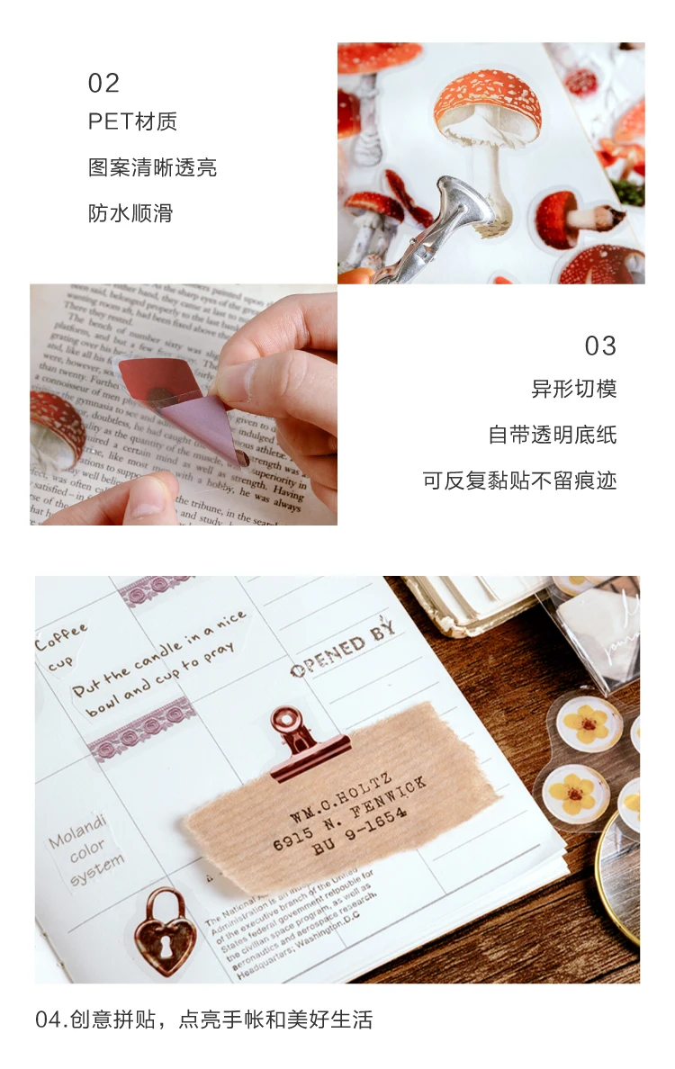 40pcs/bag Vintage Ginkgo leaves flowers PET sticker package DIY diary decoration sticker album scrapbooking