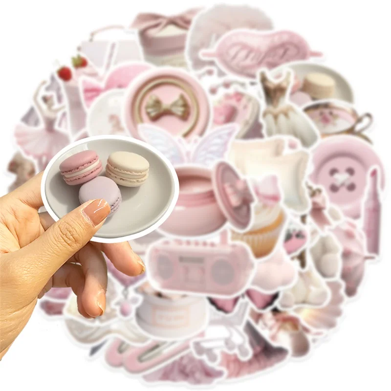 10/30/50PCS Kawaii Pink Ballet PVC Sticker Aesthetic Korean Stationery Decoration Scrapbooking School Supplies