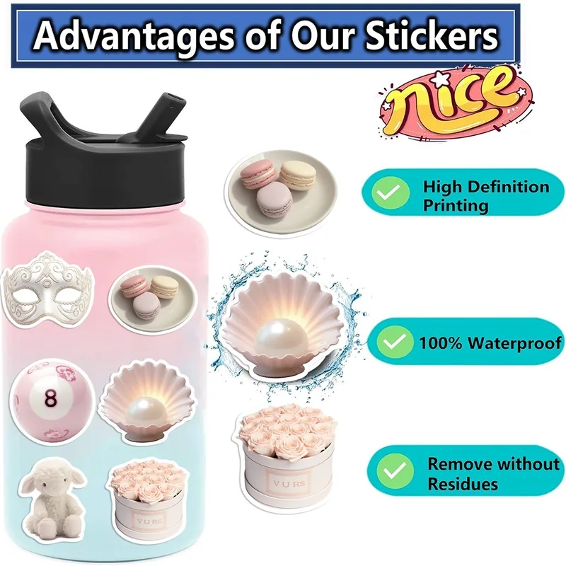 10/30/50PCS Kawaii Pink Ballet PVC Sticker Aesthetic Korean Stationery Decoration Scrapbooking School Supplies
