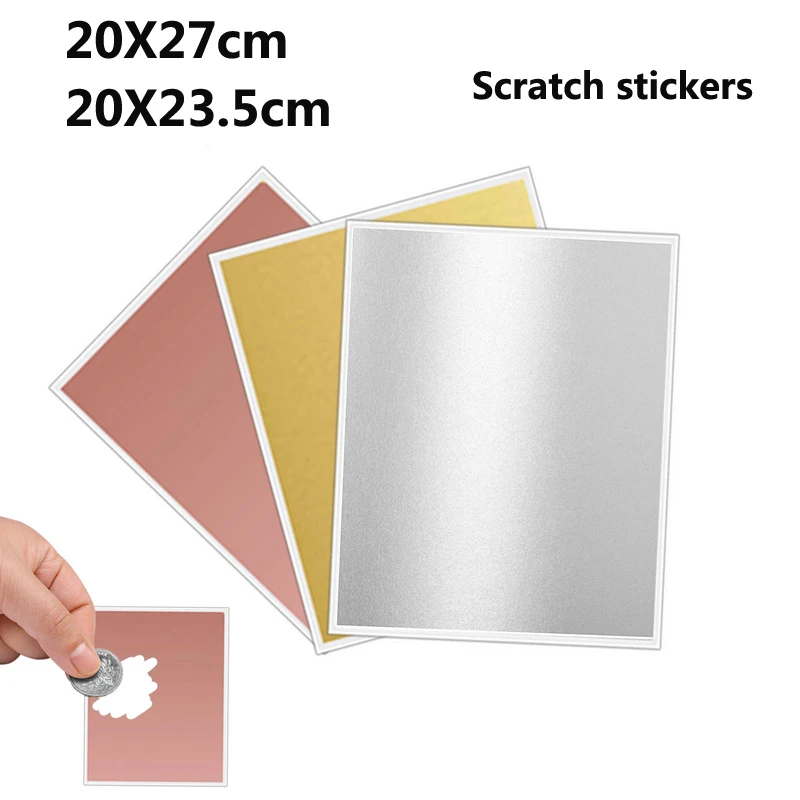 10pcs 3 colors A4 size Scratch Off Stickers rectangle Labels sticker DIY handmade for game Scratch Sticker Labels stationer