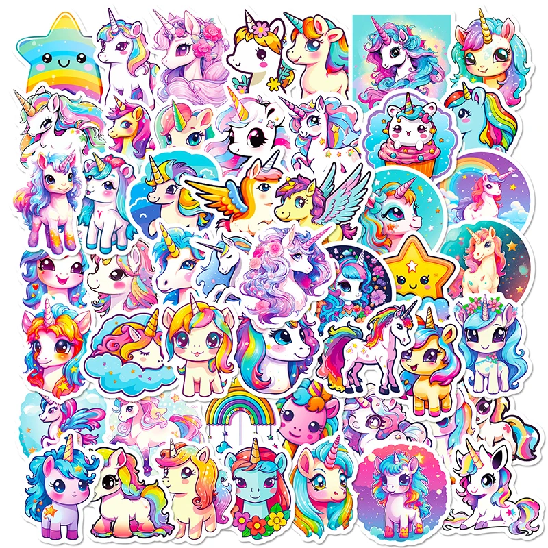 10/30/50PCS Unicorn Flight PVC Sticker Aesthetic Decoration Scrapbooking Korean Stationery School Supplies