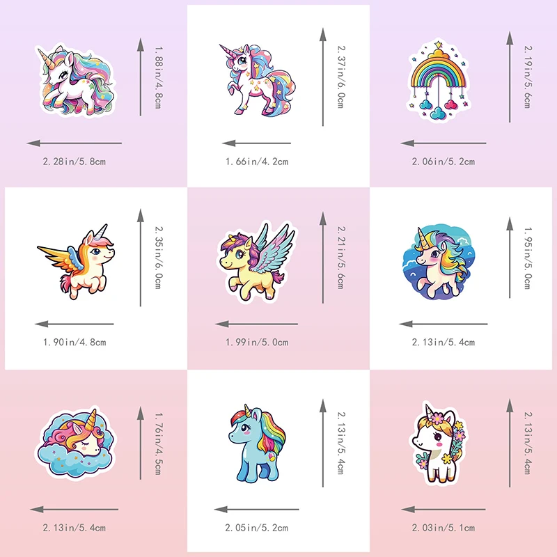 10/30/50PCS Unicorn Flight PVC Sticker Aesthetic Decoration Scrapbooking Korean Stationery School Supplies