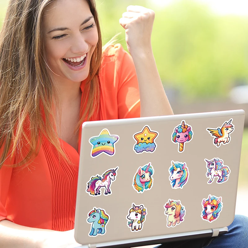 10/30/50PCS Unicorn Flight PVC Sticker Aesthetic Decoration Scrapbooking Korean Stationery School Supplies