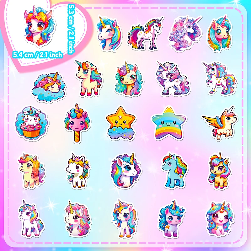 10/30/50PCS Unicorn Flight PVC Sticker Aesthetic Decoration Scrapbooking Korean Stationery School Supplies