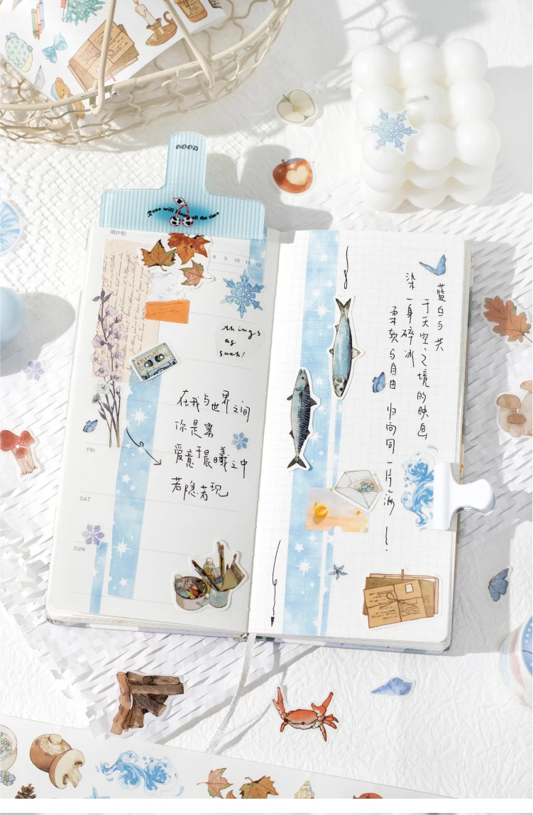 Journal GO 6/5x200cm Instagram Cute Daily Guka Tape Stickers DIY Stationery Scrapbooking Journaling Decorative Masking Tape