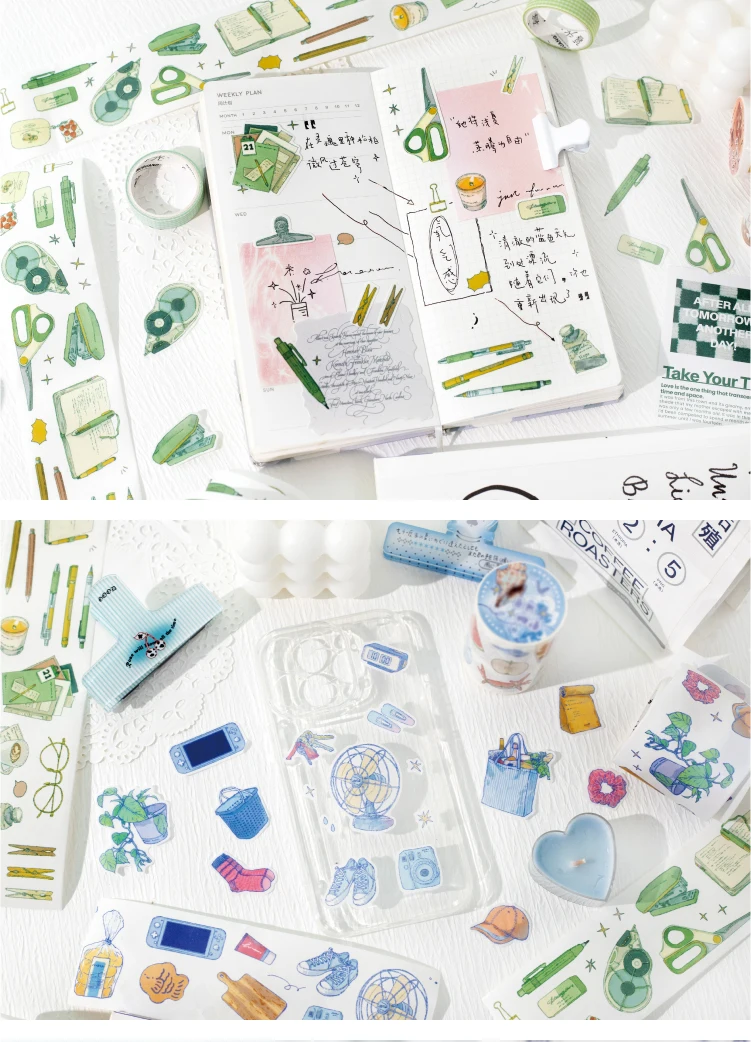 Journal GO 6/5x200cm Instagram Cute Daily Guka Tape Stickers DIY Stationery Scrapbooking Journaling Decorative Masking Tape