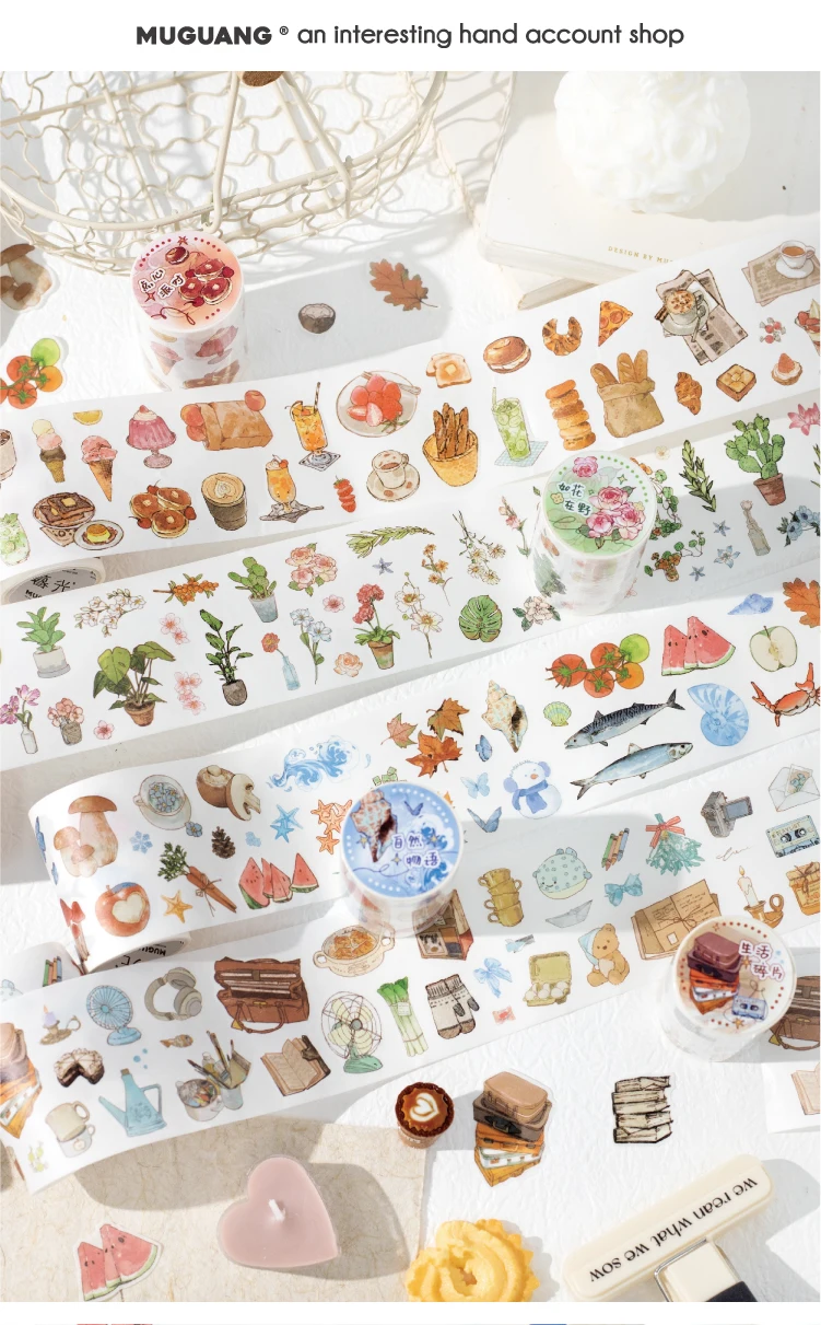 Journal GO 6/5x200cm Instagram Cute Daily Guka Tape Stickers DIY Stationery Scrapbooking Journaling Decorative Masking Tape