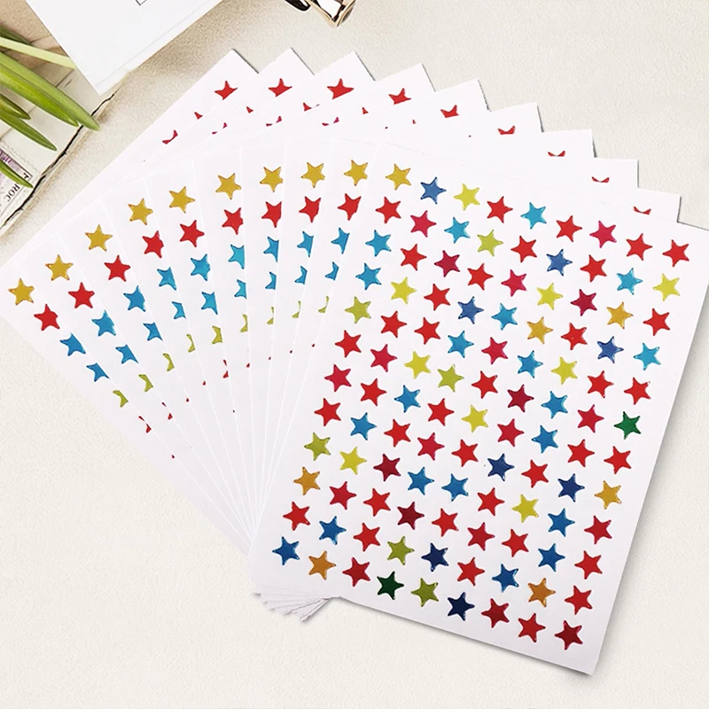 10 Sheets/Pack Of Children'S Gold-Plated Award Glitter Stickers Mother Teacher Praise Label Award Five-Pointed Star Love Sticker