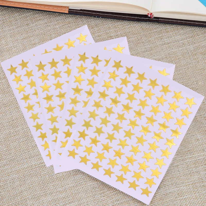 10 Sheets/Pack Of Children'S Gold-Plated Award Glitter Stickers Mother Teacher Praise Label Award Five-Pointed Star Love Sticker
