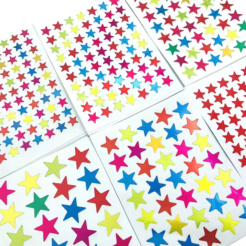 10 Sheets/Pack Of Children'S Gold-Plated Award Glitter Stickers Mother Teacher Praise Label Award Five-Pointed Star Love Sticker