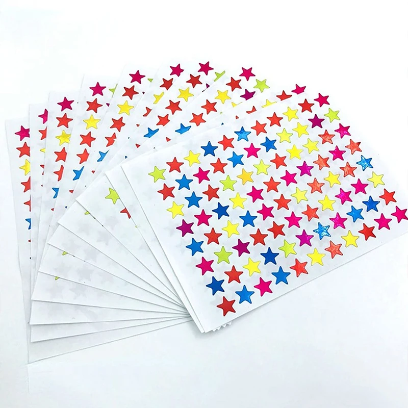 10 Sheets/Pack Of Children'S Gold-Plated Award Glitter Stickers Mother Teacher Praise Label Award Five-Pointed Star Love Sticker