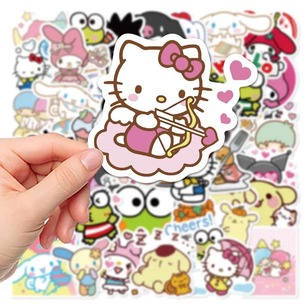 Sanrio 50PCS Series Kuromi Stickers Cute Multi-purpose Stickers Waterproof Decorative Refrigerator Computer Stickers