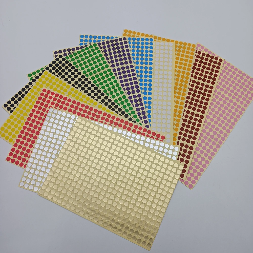 Size 6mm Dot Stickers Colorful Circular Label Stickers Marks Dots Label Blank Adhesive Stickers Red Blue White 15 Sheets/Pack