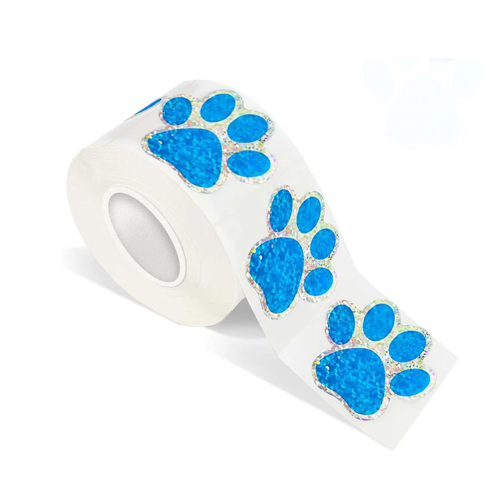 50-500pcs Dog Cat Bear Paw Labels Stickers 1inch Colorful Paw Print Stickers For Laptop Reward Sticker Stationery For Student