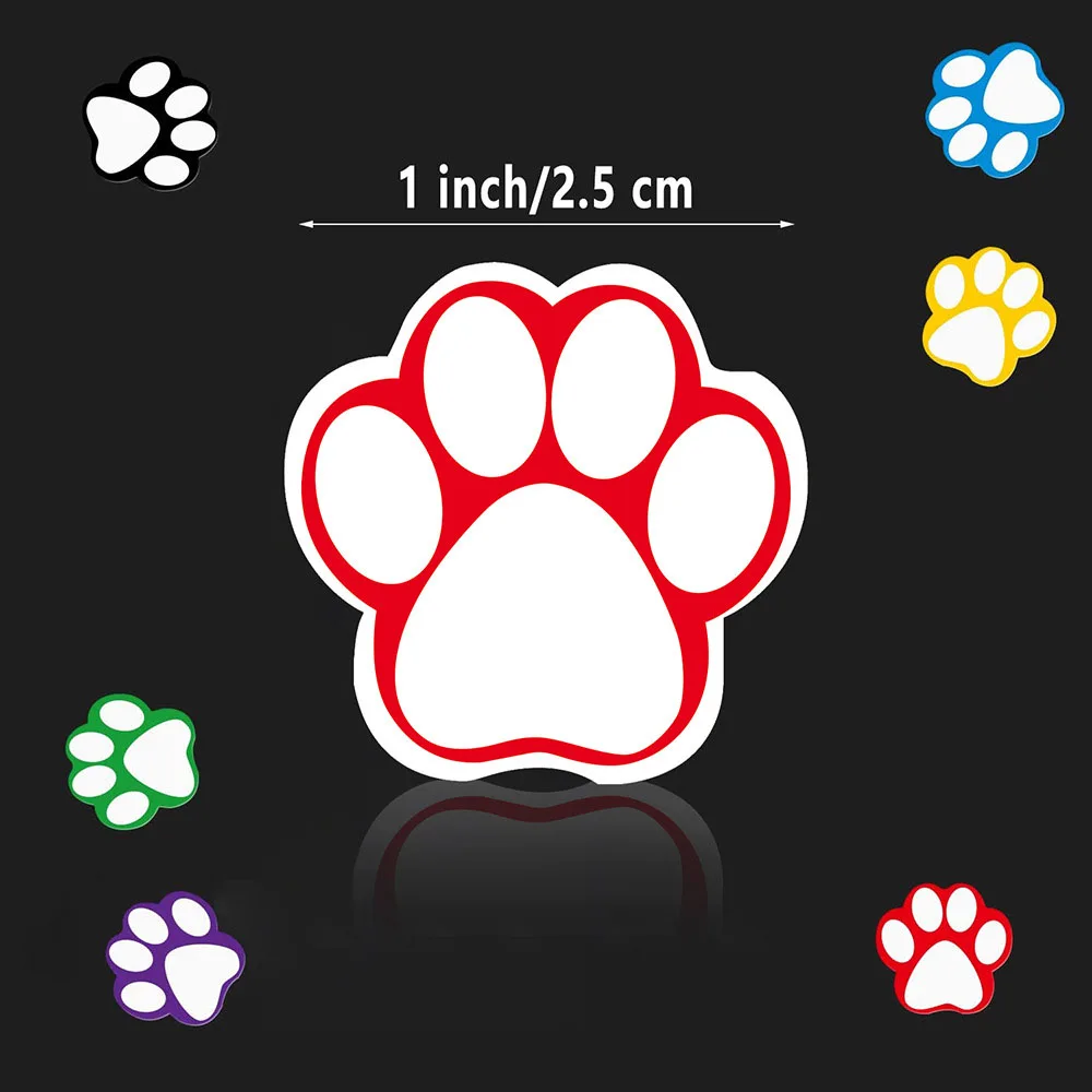 50-500pcs Dog Cat Bear Paw Labels Stickers 1inch Colorful Paw Print Stickers For Laptop Reward Sticker Stationery For Student