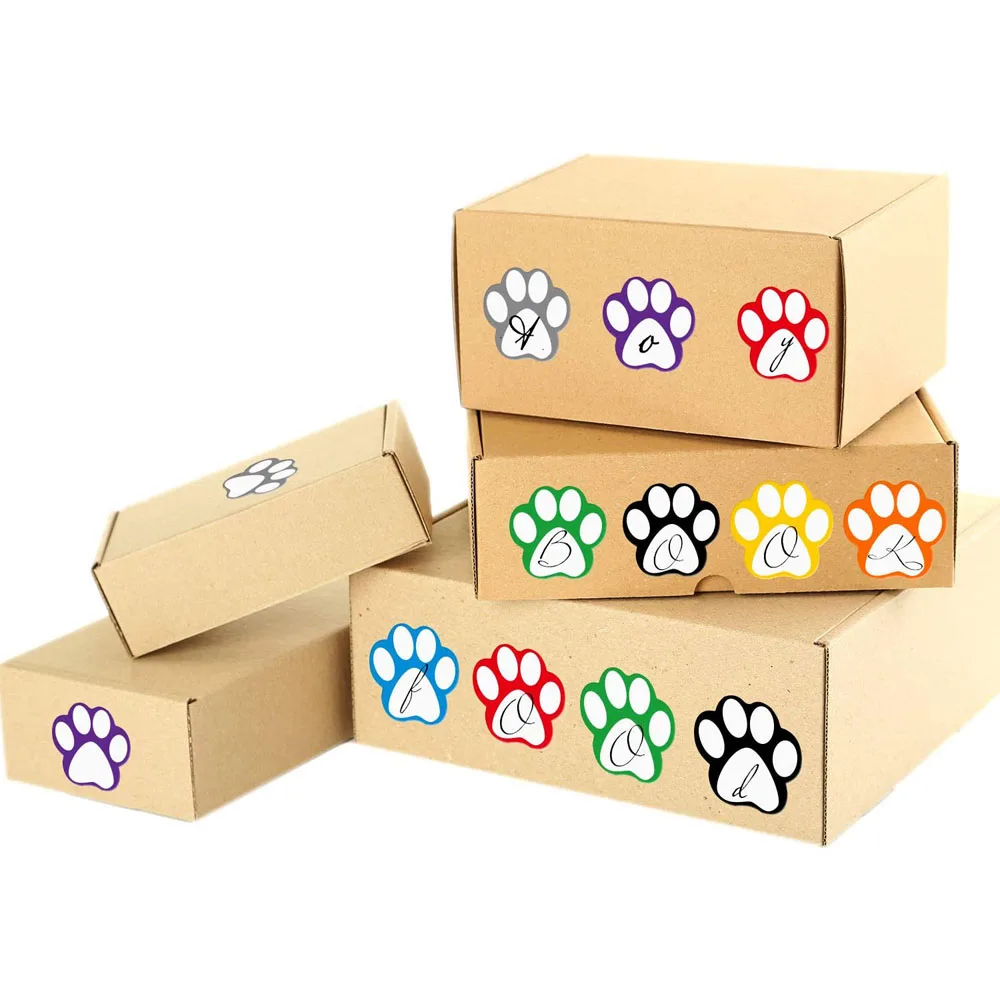 50-500pcs Dog Cat Bear Paw Labels Stickers 1inch Colorful Paw Print Stickers For Laptop Reward Sticker Stationery For Student