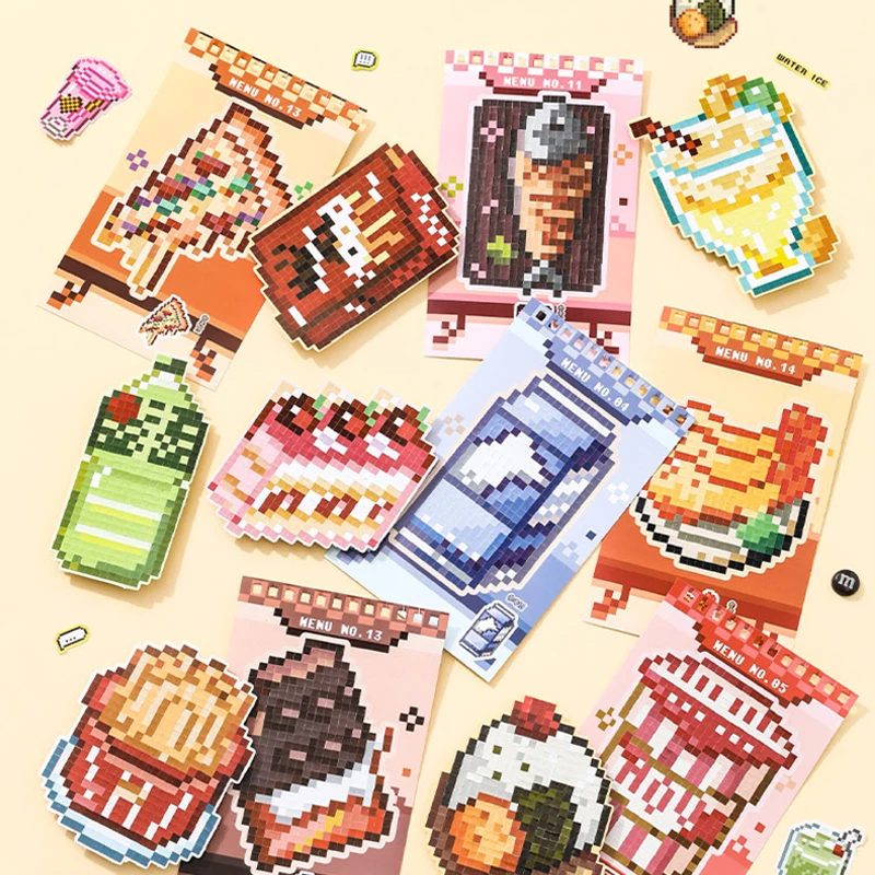 Mr.Paper 30pcs Pixel Art Vending Machine Series Sticker Book 3.0 Spiral Bound Creative Pixel Journal DIY Notebook Album Decor