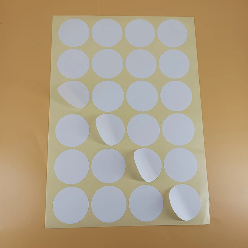 Diam 15mm to 90mm A4 Size Circle Sticker Paper Matte White Dots Label Sticker Round Die Cut Printer Stickers Paper 10 Sheets